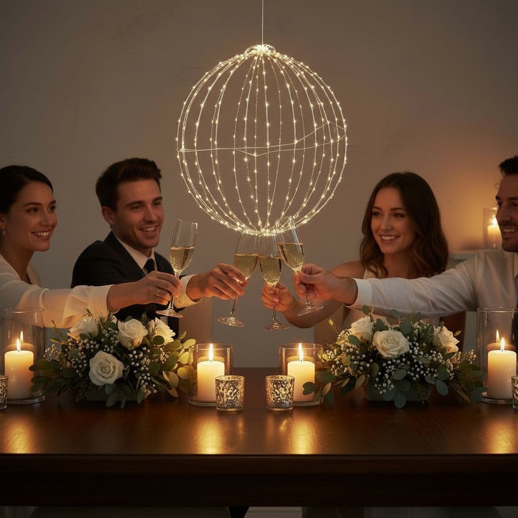 Luca Lighting Bal klassiek wit 320led IP44 met timer - d50cm - maximondo