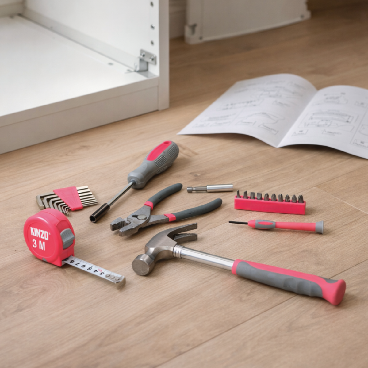 Kinzo Gereedschap 39 Stuks Pink - maximondo