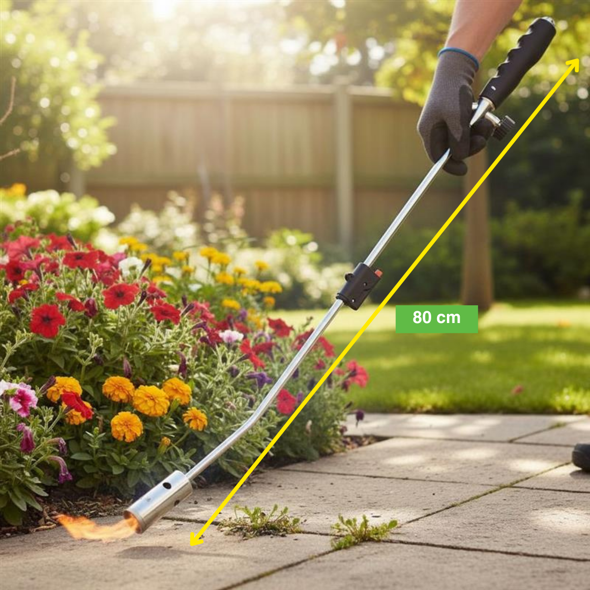 Kinzo Onkruidbrander Gas - met Instelbare Vlam 80 cm - maximondo