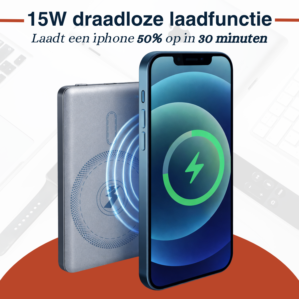 Grundig Draadloze Powerbank 5000Mah - Power Bank 15W Magsafe