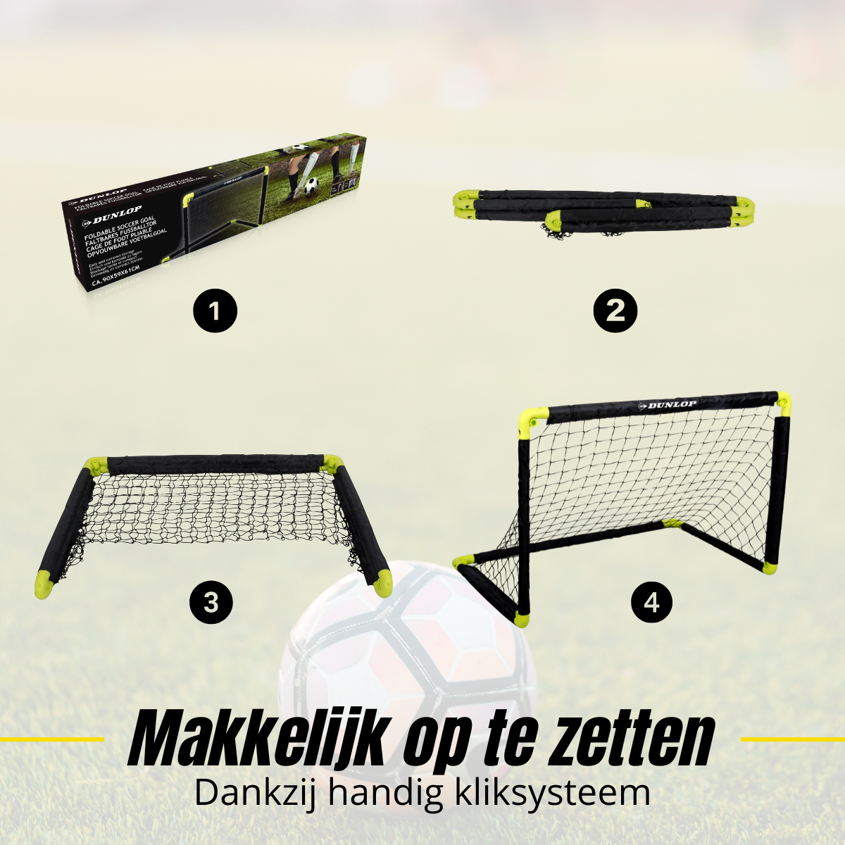Dunlop Voetbaldoelen Set van 2 - Voetbalgoal 90 x 59 x 61 cm - maximondo