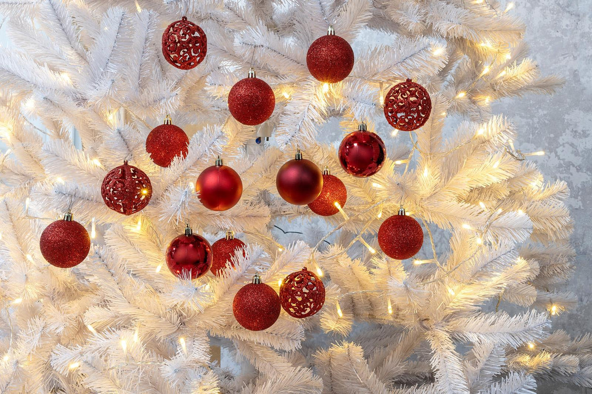 Kerstballen Set Rood 24 Stuks