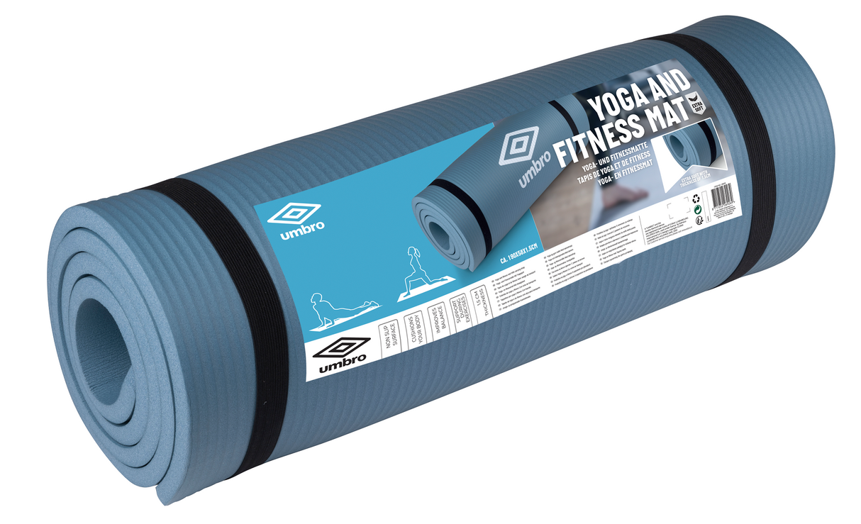 Yoga Mat met Band Blauw 190 x 58 x 1 CM