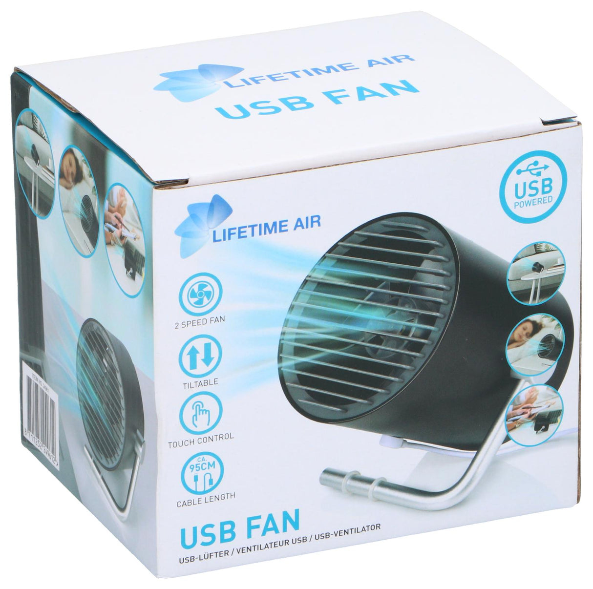 Mini fan usb zwart