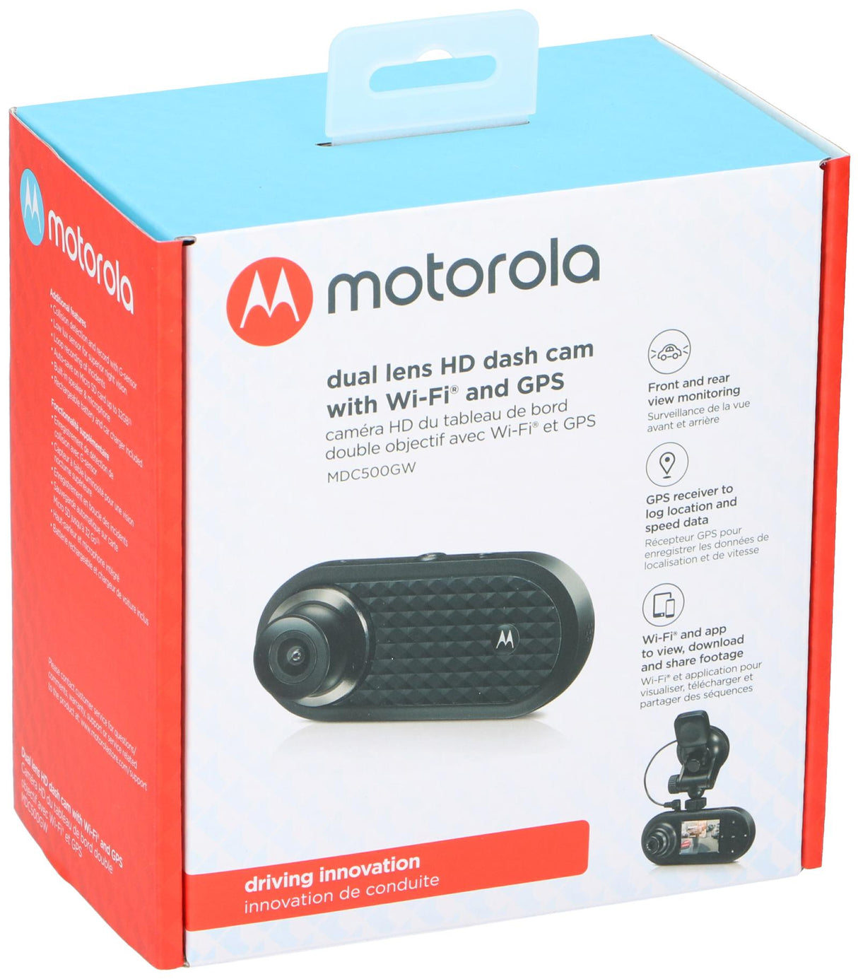 Dashcam MDC500GW - tweezijdige camera - G-sensor - GPS