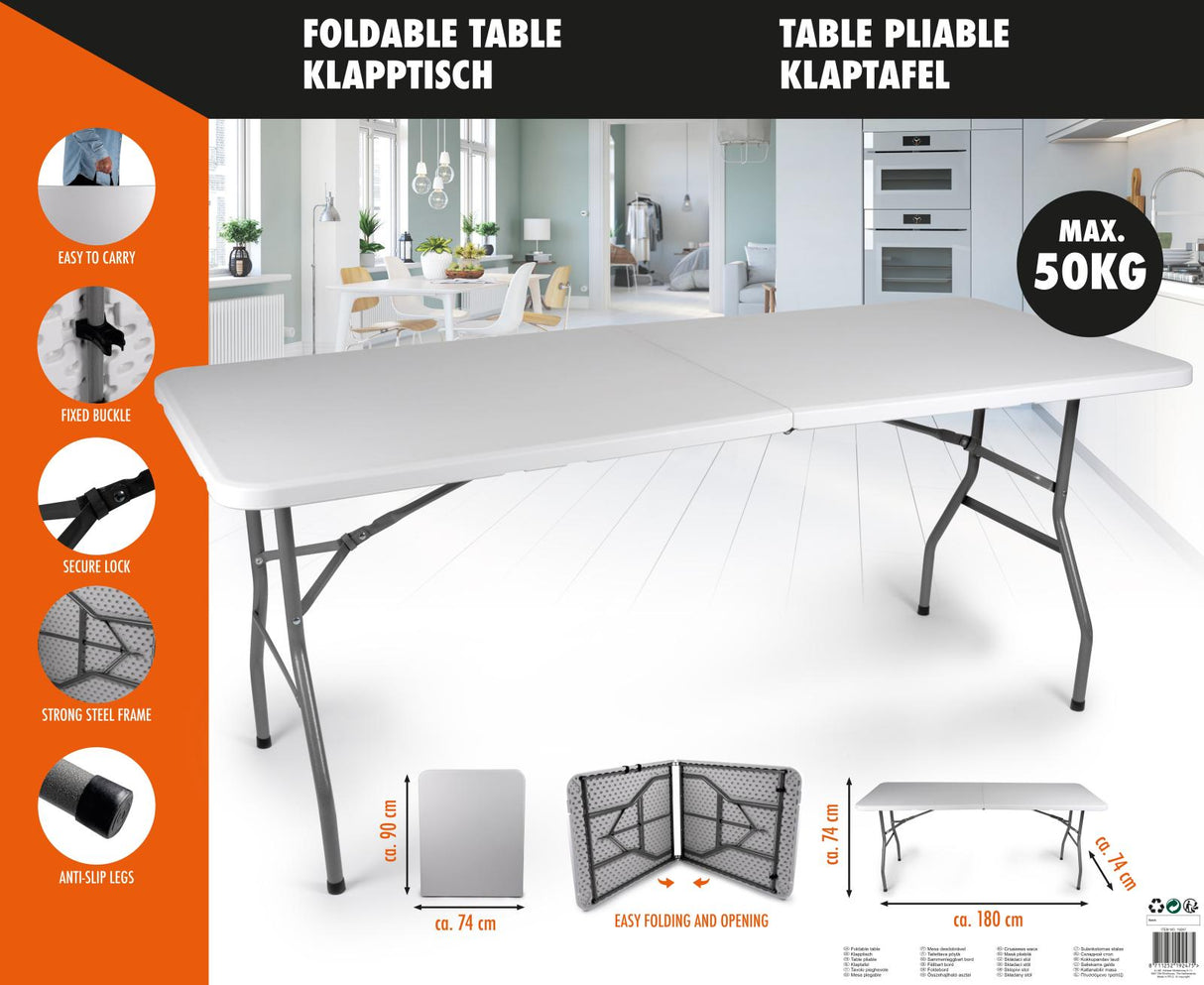 Klaptafel 180x74x74 CM