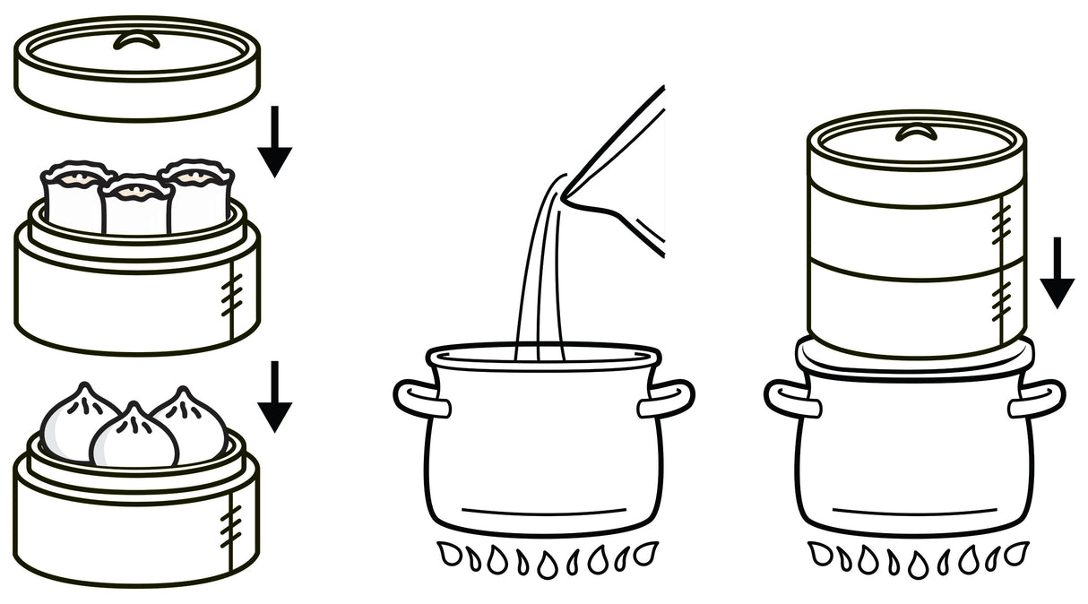 Steam basket 2 trays with lid