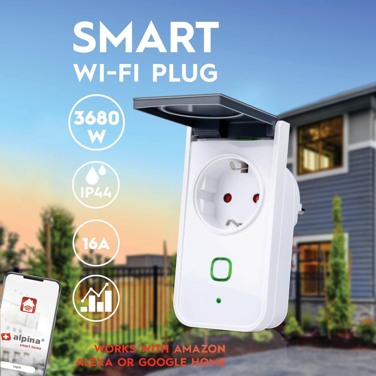 Smart outdoor plug 230V IP44