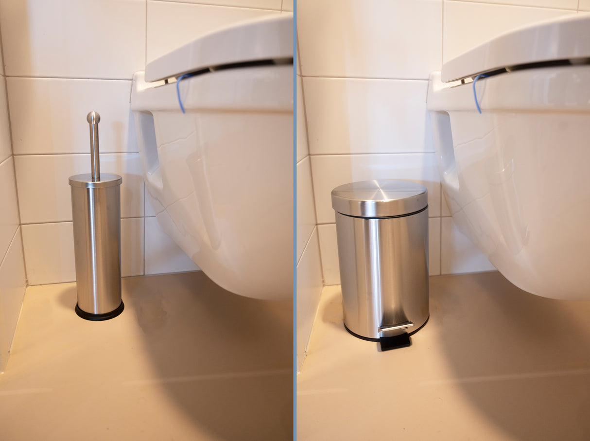 Pedal bin 3L + toilet brush SS