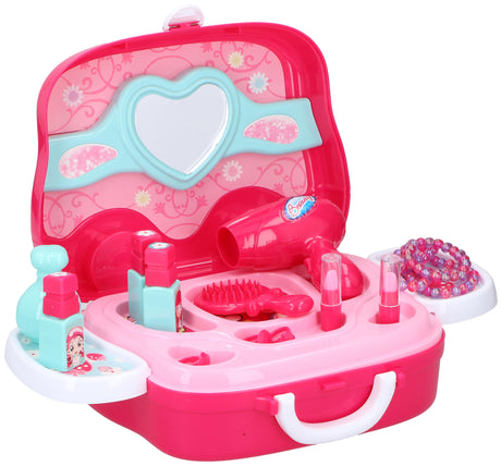 Eddy Toys Beautycase - prinsessen - 25 cm - roze - 19-delig - maximondo