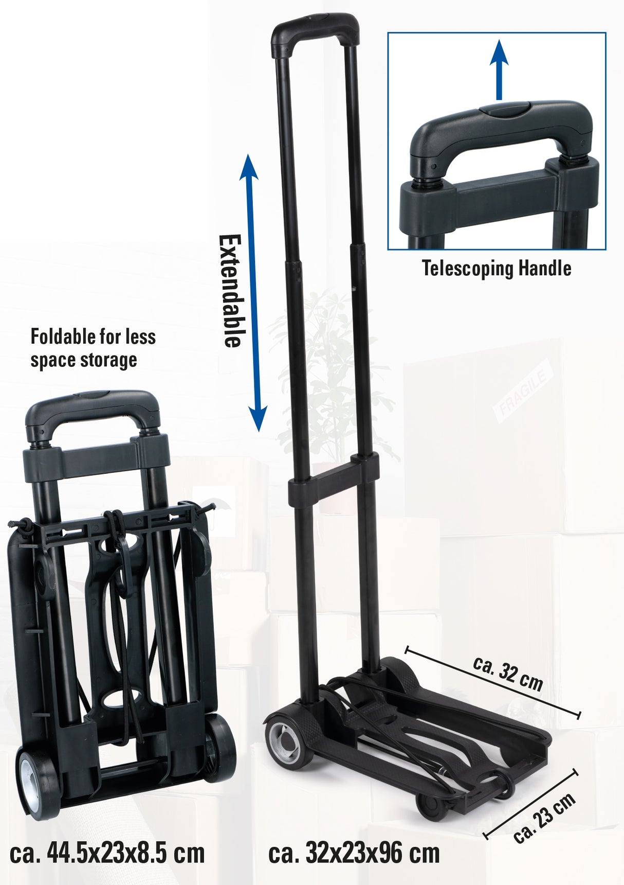 Opvouwbare steekwagen Max. 40 kg