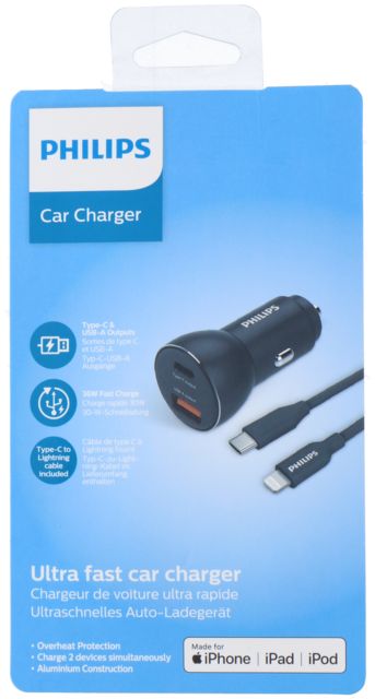 Autolader USB A + C + Lightning DLP2521L/04