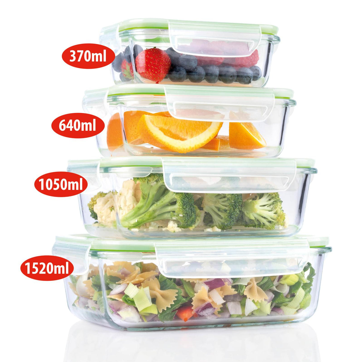 Food container 8pc 4diff size