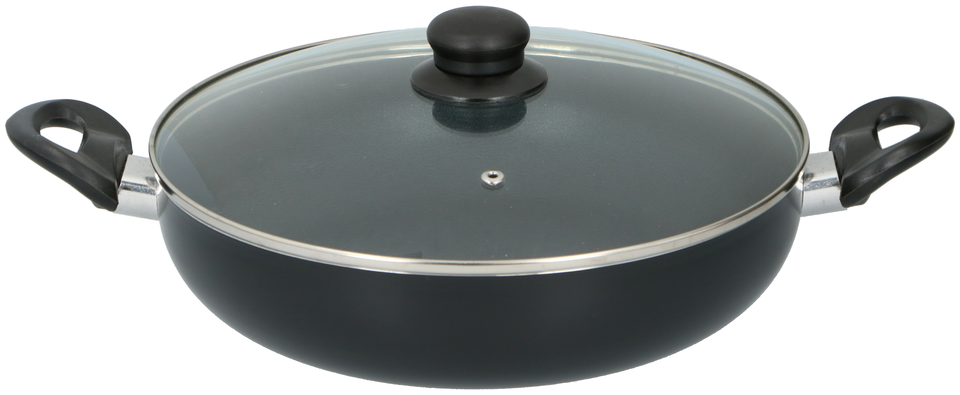 Frying pan w glass lid D28cm