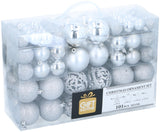 Zilveren kerstballen set 101 stuks