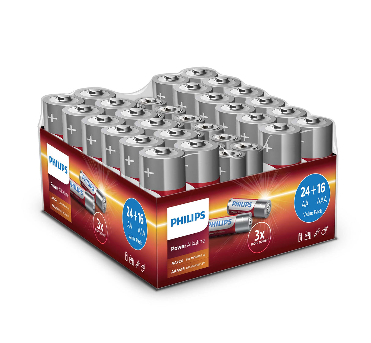 Batterijen Power Alkaline 24x AA 16x AAA