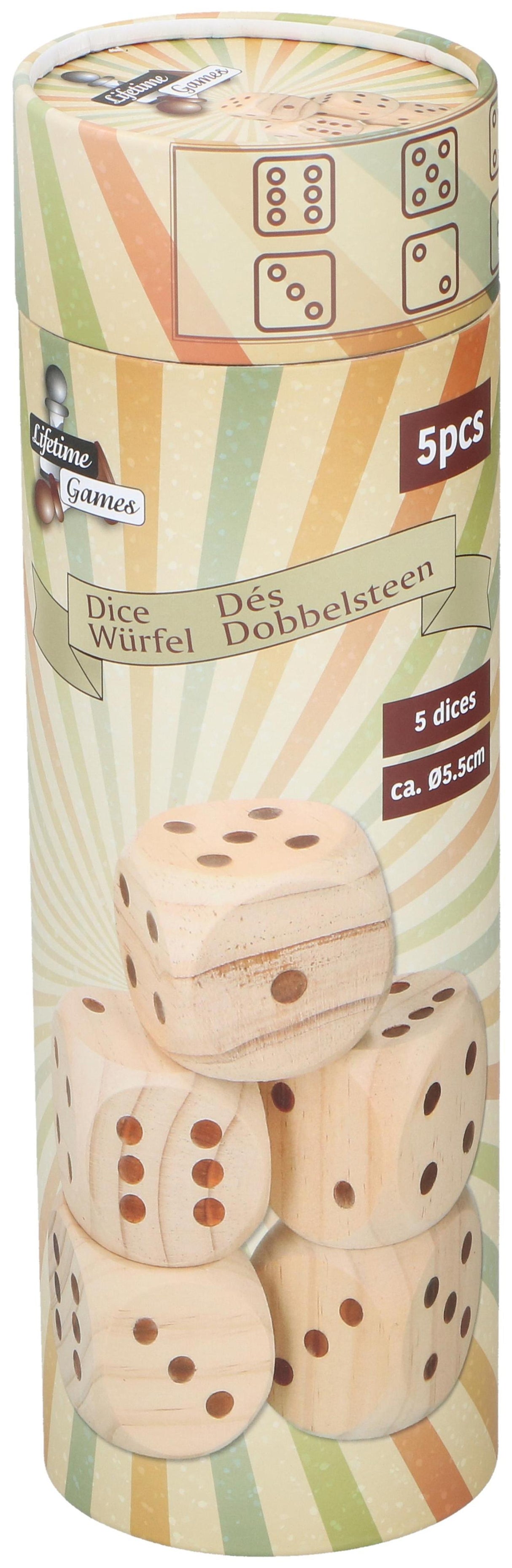 Dobbelstenen Hout 5-delig