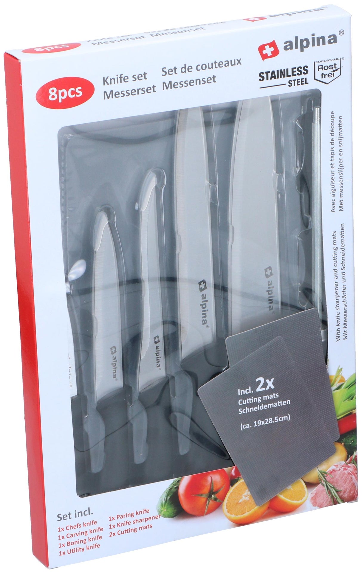 Knife 8pc sharpener/cut board