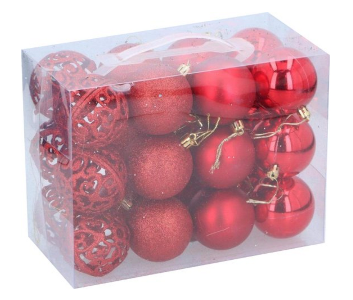 Kerstballen Set Rood 24 Stuks