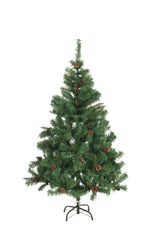 Kunstkerstboom - Spar met Dennenappels - Kerstdecoratie voor Binnen - 980 Takken - 210 cm - Groen