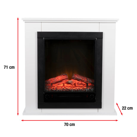 Classic Fire Lugano Sfeerhaard 1800W, Wit