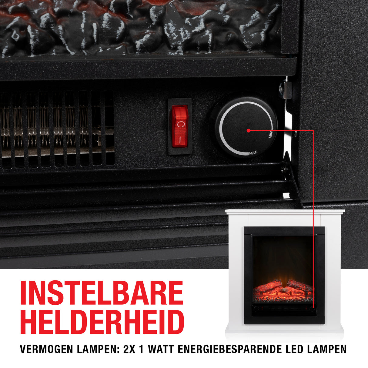 Classic Fire Sfeerhaard Lugano - Vrijstaand - 1800 W