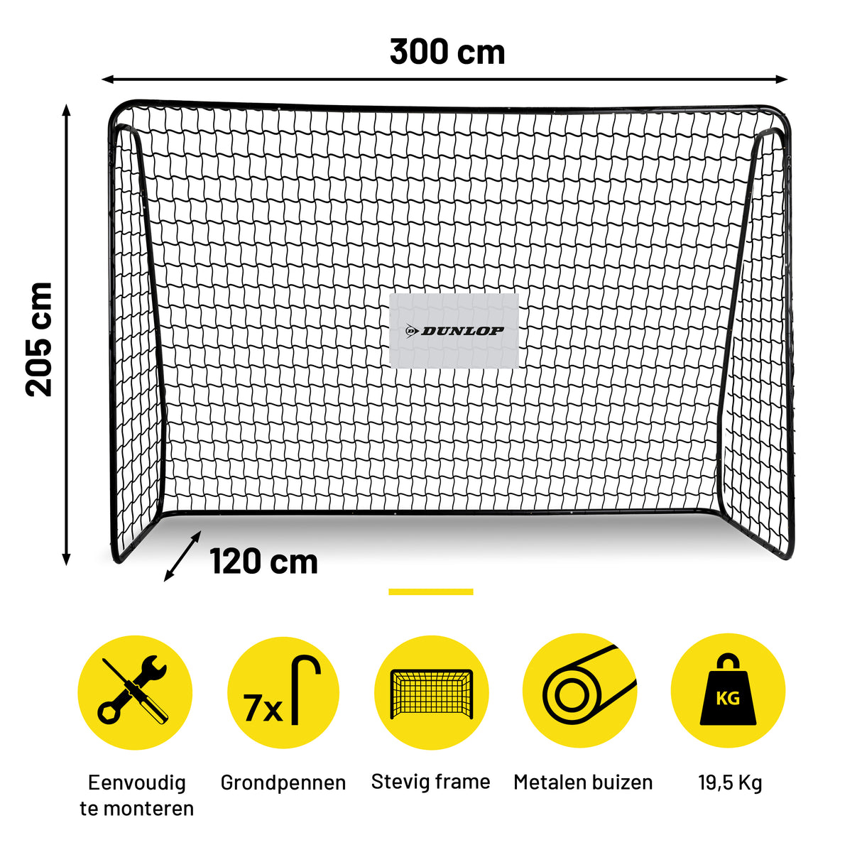 Voetbaldoel 300 x 205 x 120 CM