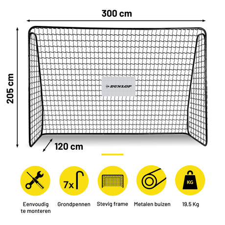 Voetbaldoel 300 x 205 x 120 CM