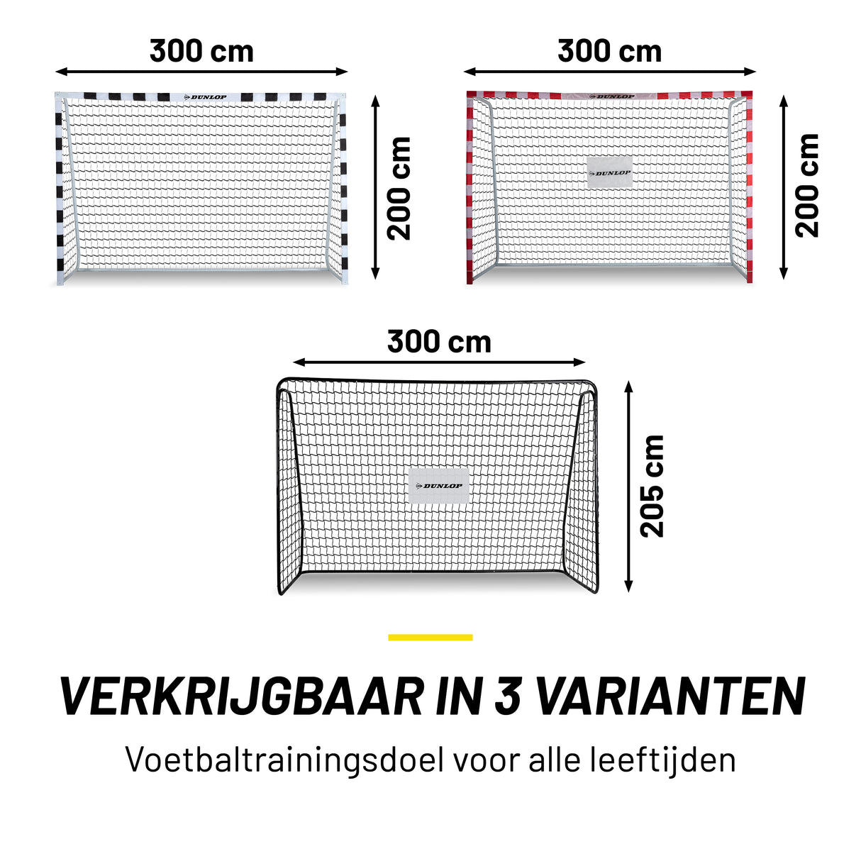 Voetbaldoel 300 x 205 x 120 CM