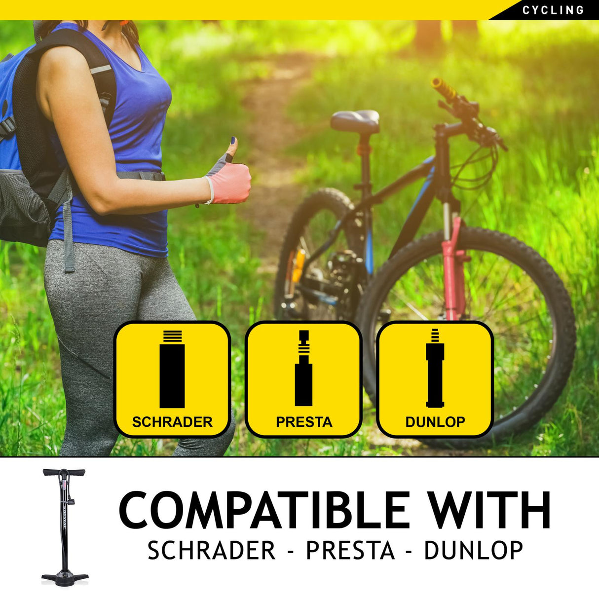 Fietspomp met Drukmeter