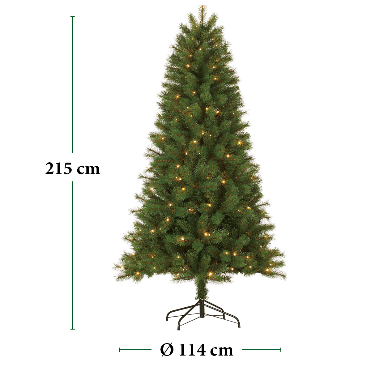 Kunstkerstboom met LED Verlichting 215 CM