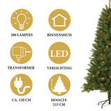 Kunstkerstboom met LED Verlichting 215 CM