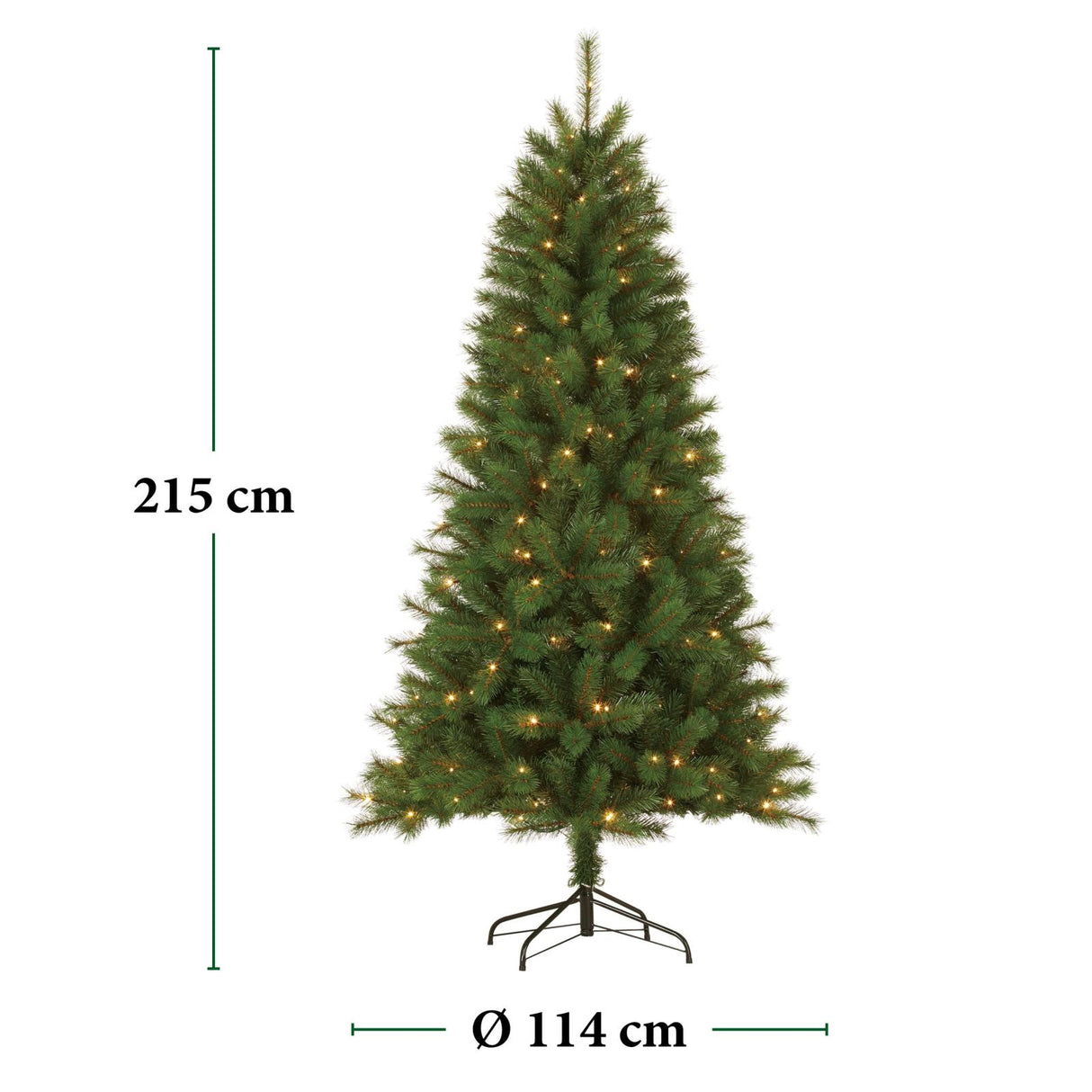 Kunstkerstboom met LED Verlichting 215 CM