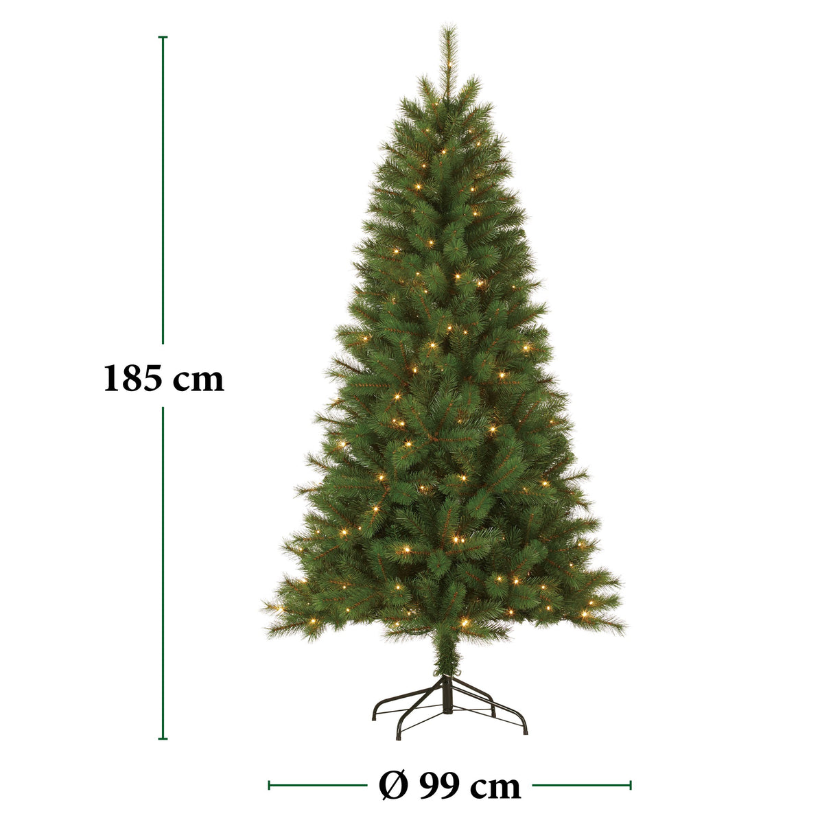 Kunstkerstboom met LED Verlichting 185 CM