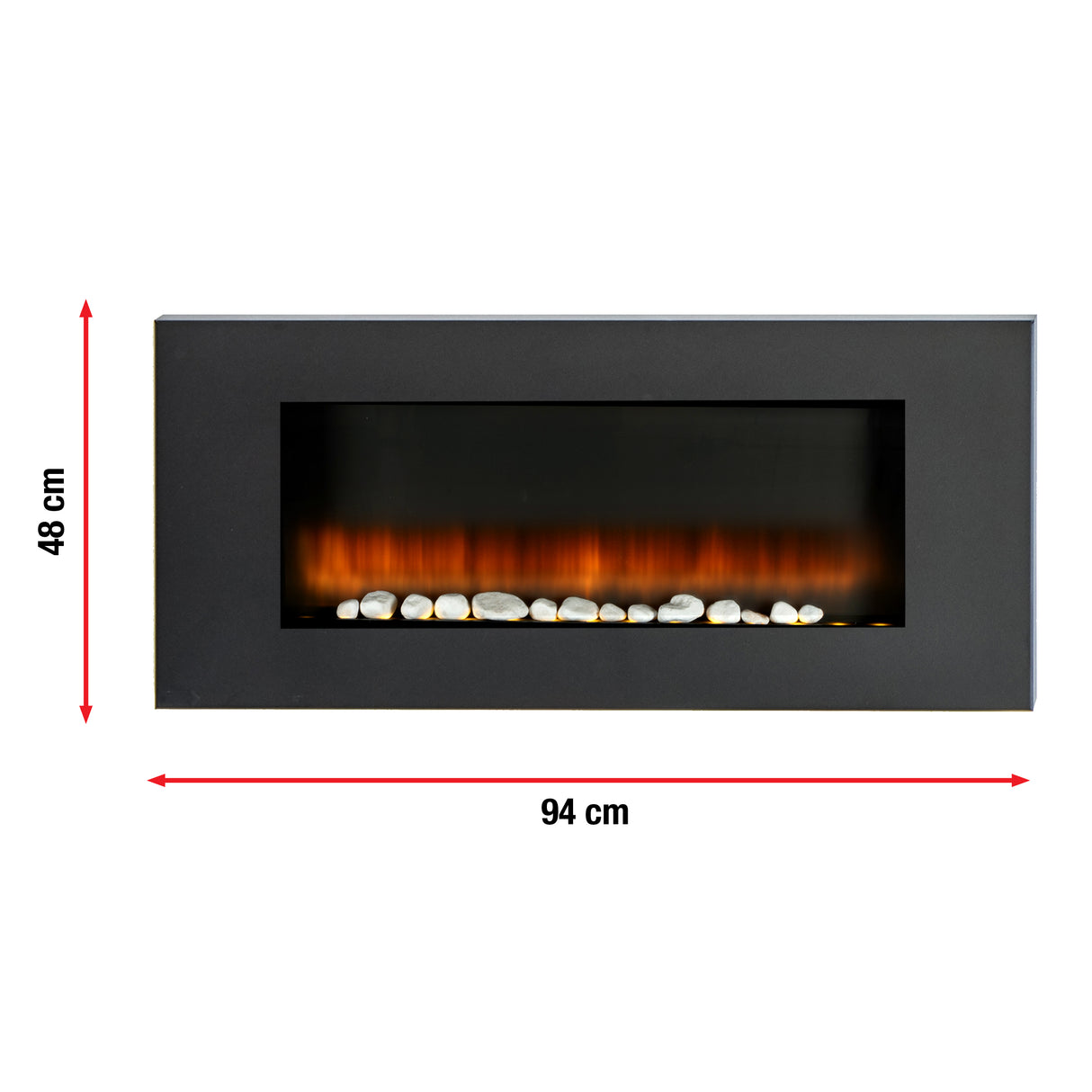 Classic Fire Electrisch 105x48x12cm Zwart