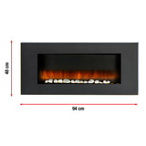 Classic Fire Electrisch 105x48x12cm Zwart