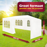 Partytent met 6 Zijwanden 3 x 6 Meter Wit