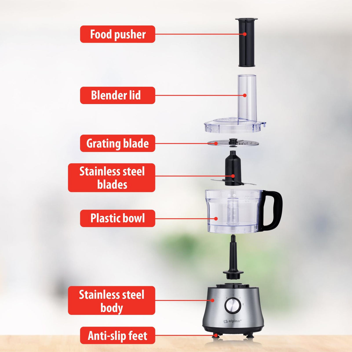 3-in-1 Foodprocessor 600W