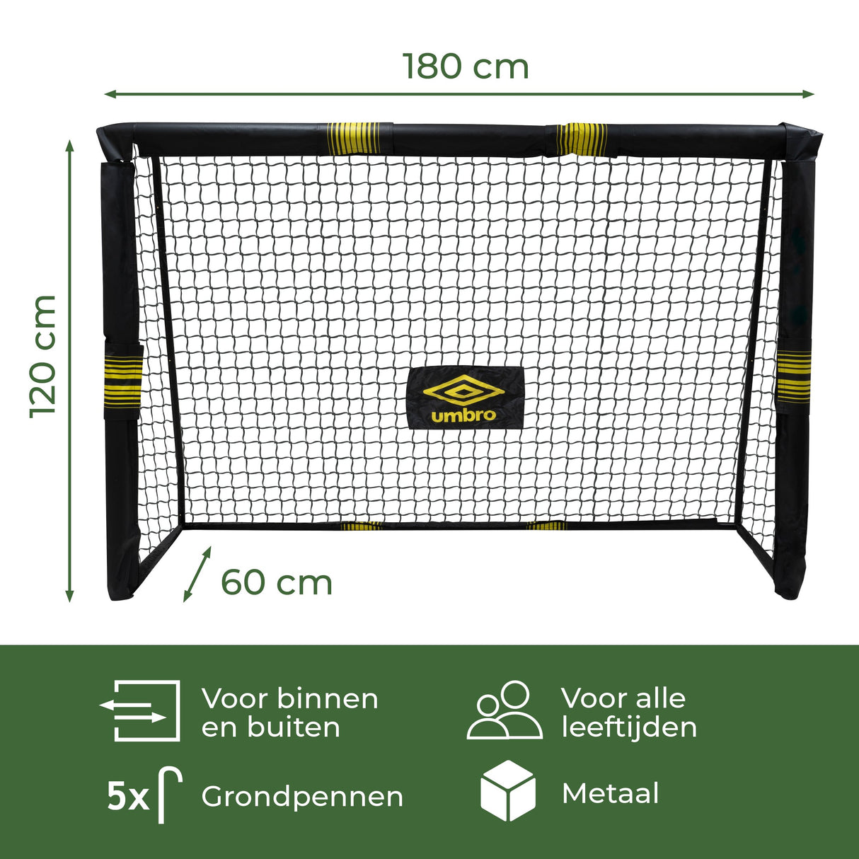 Voetbaldoel Metaal 180 x 120 x 60 CM