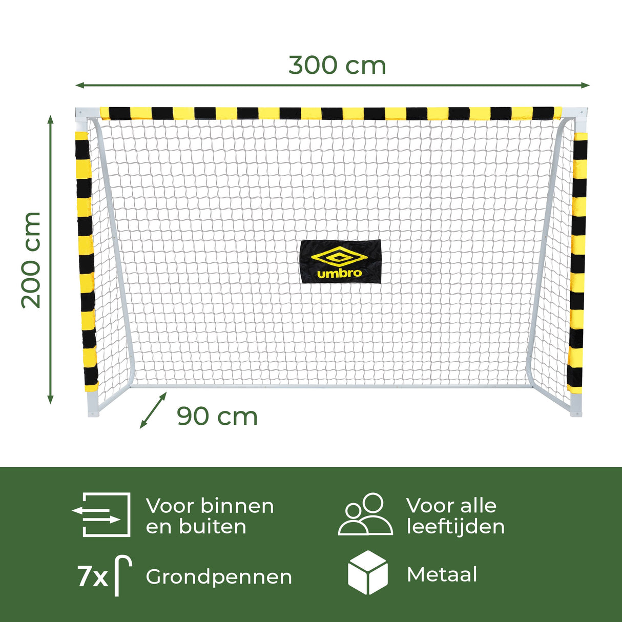 Voetbaldoel 300 x 200 x 90 CM