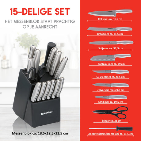 alpina Messenblok 15delig