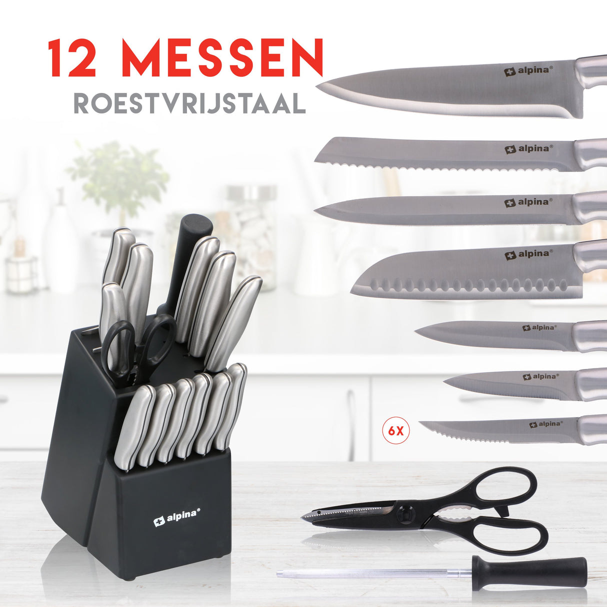 Knife 15pcs with block