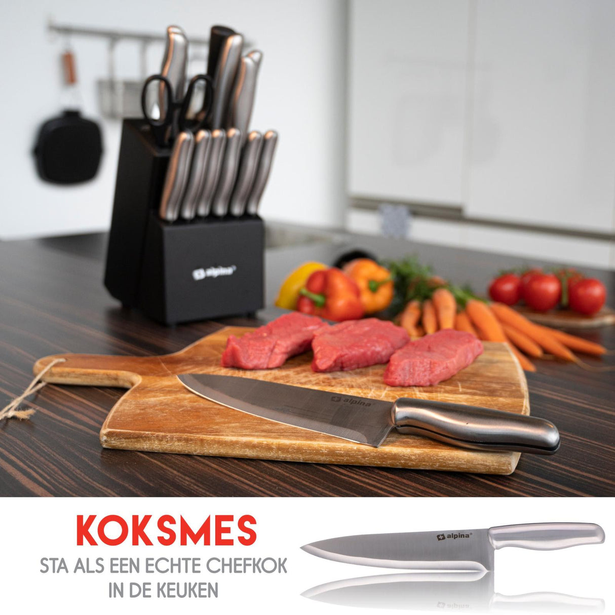 Knife 15pcs with block