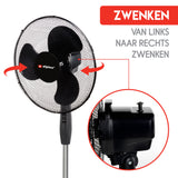 Staande Ventilator Ø 40 cm Zwart