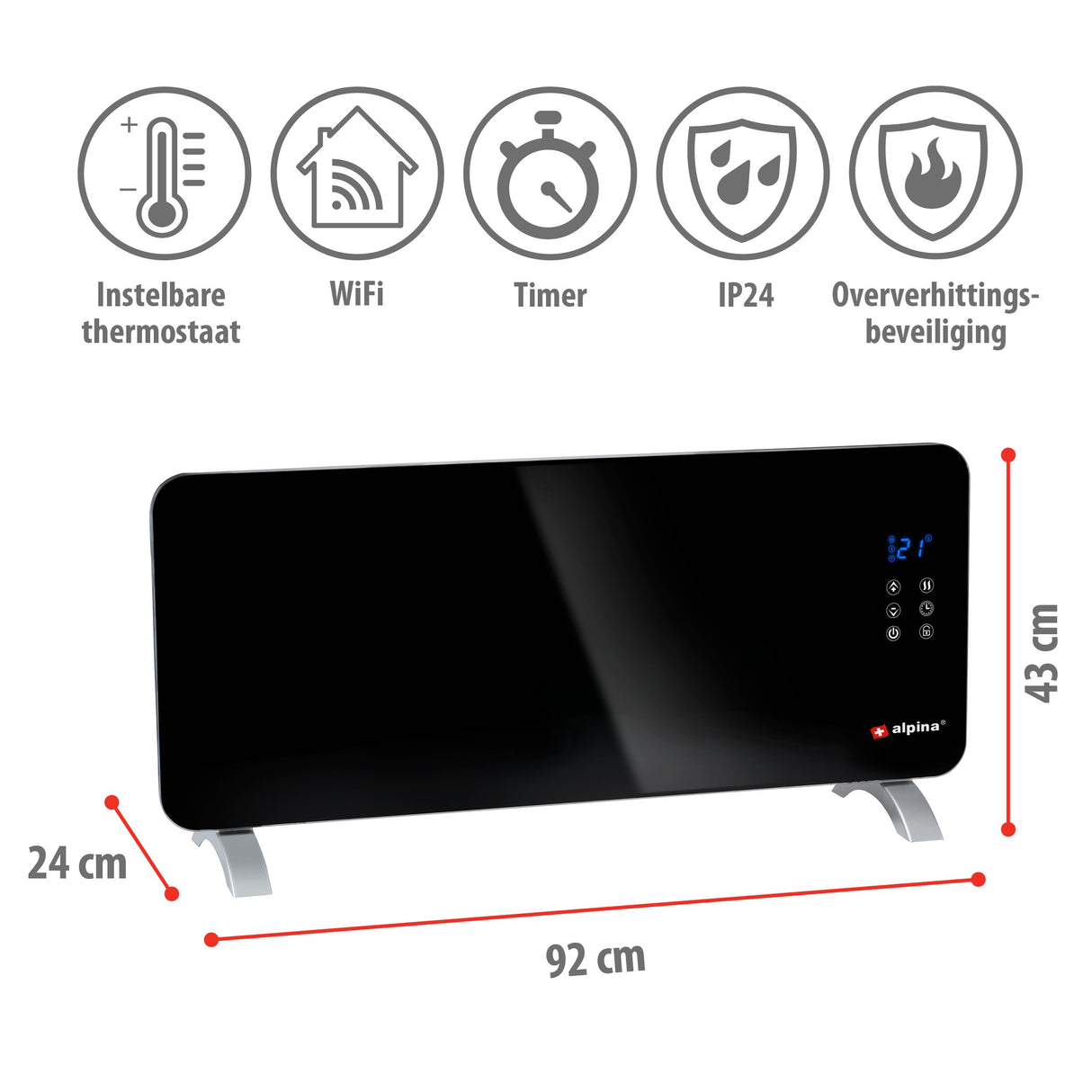 Convectorkachel Elektrisch 2000W