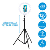 Selfie Ringlamp met Statief 195 cm