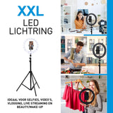 Selfie Ringlamp met Statief 195 cm