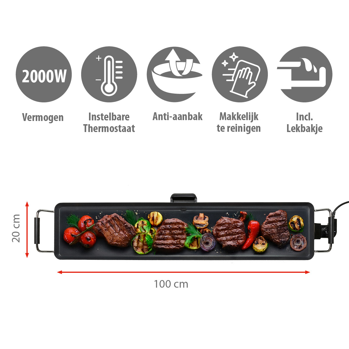 alpina Bakplaat Teppanyaki, Zwart
