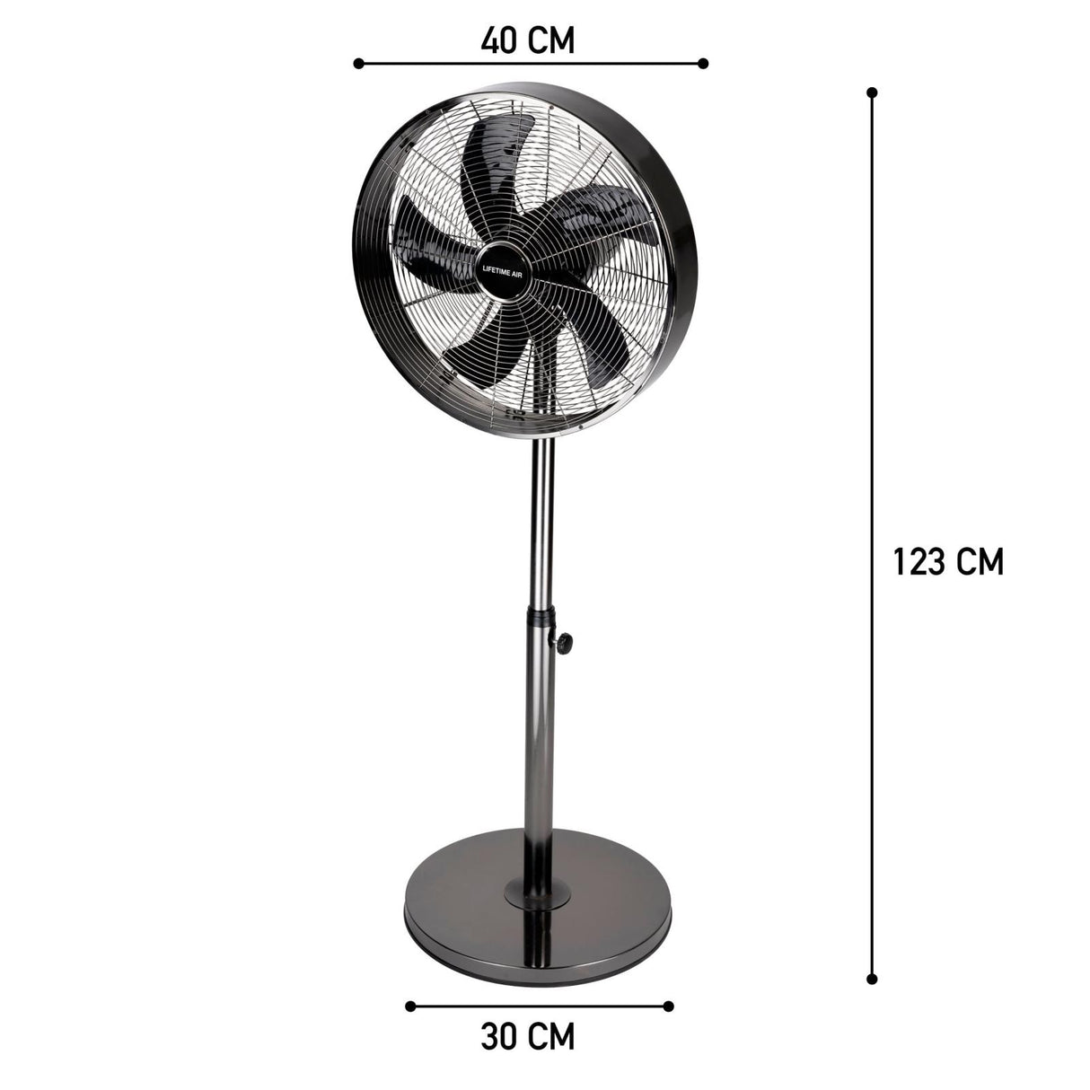 Statiefventilator 40cm 230V Zilver