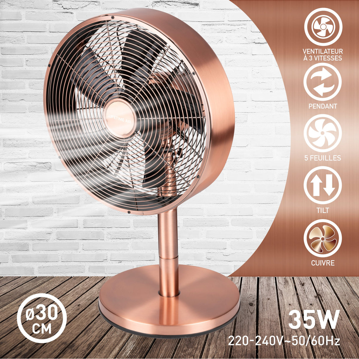 Lifetime Air Tafelventilator 30CM
